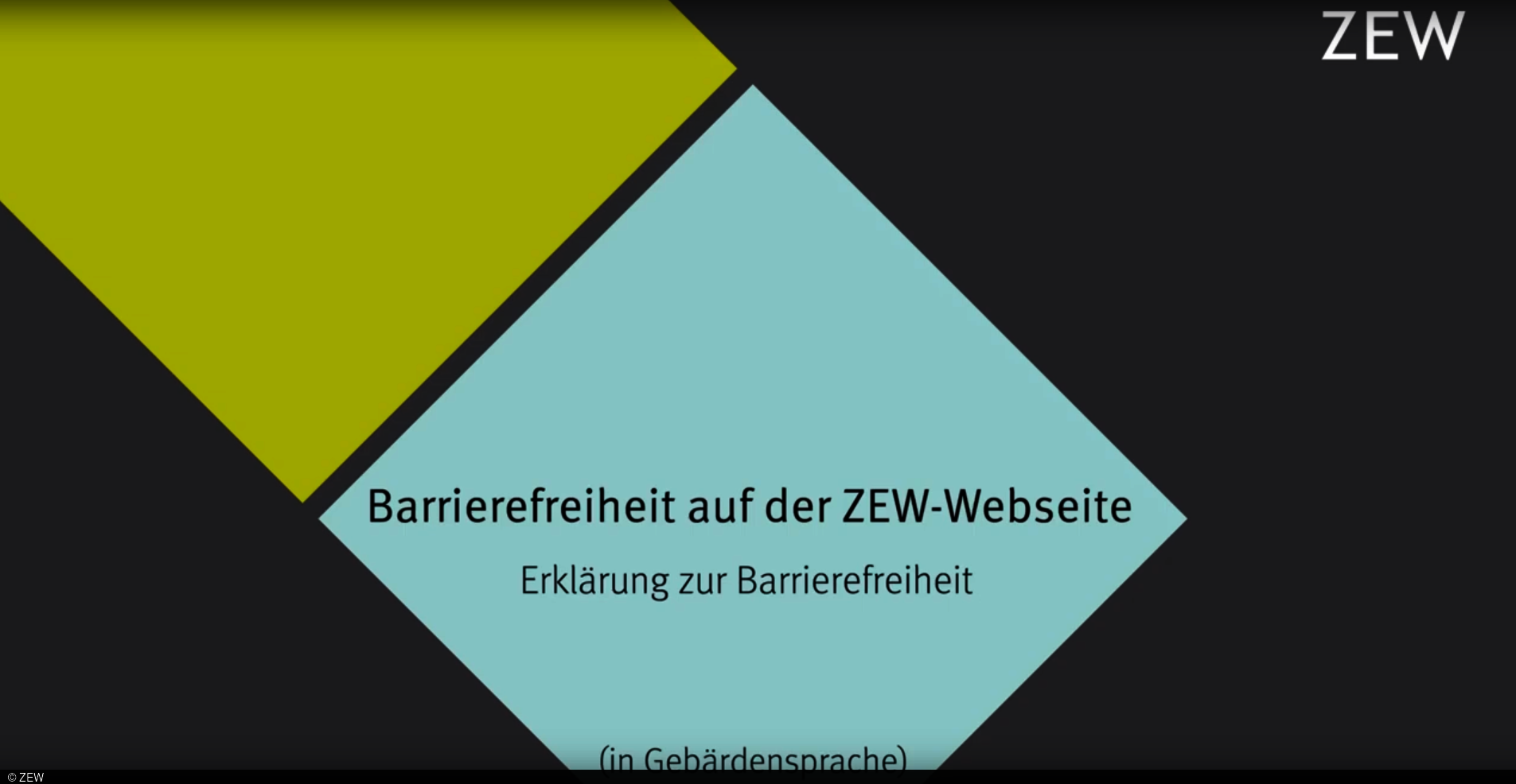 Ein Video, das in Gebärdensprache die ZEW-Erlärung zur Barrierefreiheit zeigt